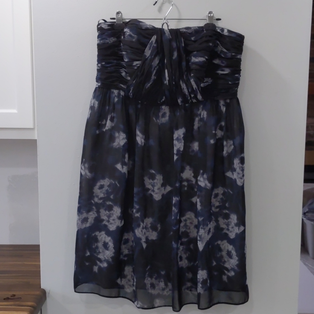 Donna Morgan floral print strapless short dress 14w